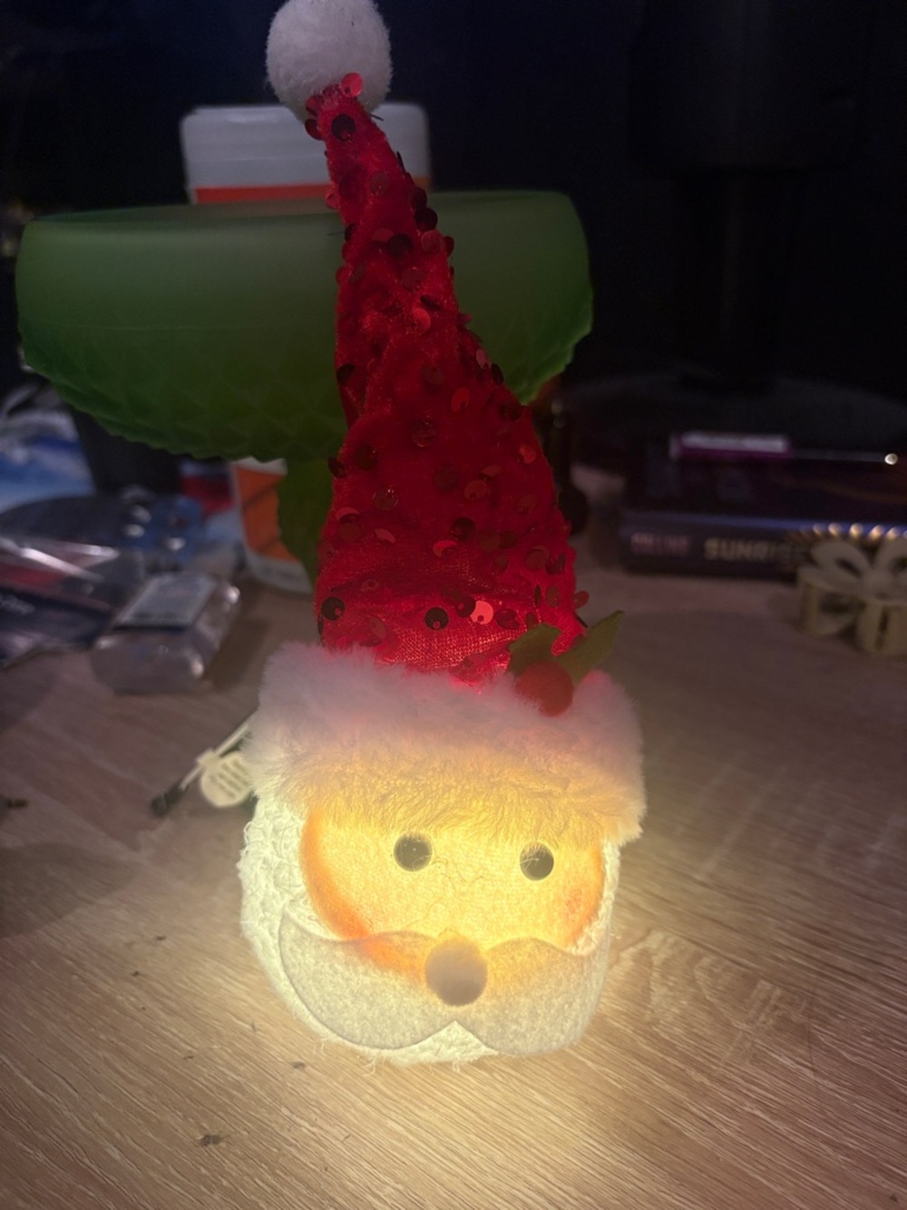 Festive Red Santa LED Table Decor - Holiday Home Accent